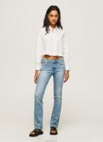 נשים 4N8XB72 Pepe Jeans דֵנִים מכנסי ג'ינס בגזרה בגזרה של פיקדילי בינוני