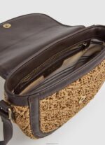 ⁦נשים 4N8XB742 Pepe Jeans קַרַמֵל תיק קרוסבודי קש ארוג⁩ – תמונה ⁦3⁩