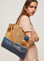 נשים 4N8XB745 Pepe Jeans dulwich תיק שקית קש ארוג