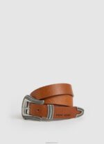 ⁦נשים 4N8XB761 Pepe Jeans טַבָּק חגורת עור אבזם עגולה⁩ – תמונה ⁦3⁩