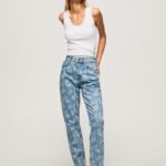 נשים 4N8XB77 Pepe Jeans דֵנִים ג'ינס בגזרה רגועה בגזרה גבוהה ויולט
