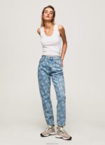 נשים 4N8XB77 Pepe Jeans דֵנִים ג'ינס בגזרה רגועה בגזרה גבוהה ויולט