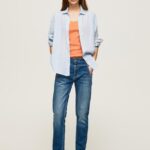 נשים 4N8XB80 Pepe Jeans דֵנִים ג'ינס בגזרה רגועה של carey midrise