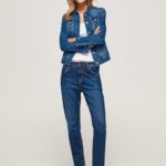 נשים 4N8XB81 Pepe Jeans דֵנִים סגול אמא גזר מתאים ג'ינס גבוה מותן