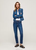 נשים 4N8XB81 Pepe Jeans דֵנִים סגול אמא גזר מתאים ג'ינס גבוה מותן