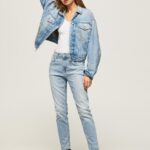 נשים 4N8XB85 Pepe Jeans דֵנִים ג'ינס בגזרה רגועה בגזרה גבוהה ויולט