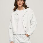 נשים 4N8XB95 Pepe Jeans דֵנִים ז'קט ג'ינס עם אפקט סדוק