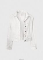 ⁦נשים 4N8XB95 Pepe Jeans דֵנִים ז'קט ג'ינס עם אפקט סדוק⁩ – תמונה ⁦5⁩