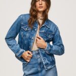 נשים 4N8XB97 Pepe Jeans דֵנִים ז'קט ג'ינס בכושר רגיל