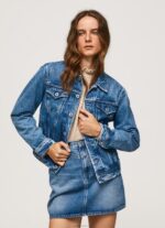 נשים 4N8XB97 Pepe Jeans דֵנִים ז'קט ג'ינס בכושר רגיל