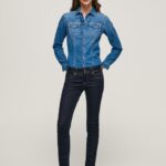 נשים 4N8XB9 Pepe Jeans דֵנִים ג'ינס חדש בגזרת ברוק באמצע המותן